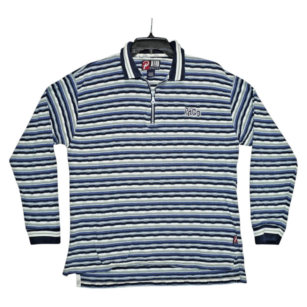Vintage Paco Jeans USA Half-Zip Polo Shirt Men's XL